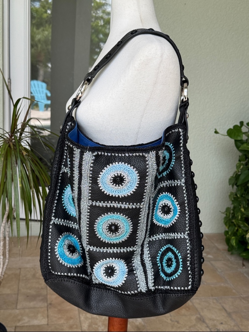 Isabella Fiore large black hobo bag - NWOT
